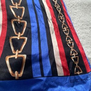 Echo Oblong Silk Scarf Multicolored Chain Link